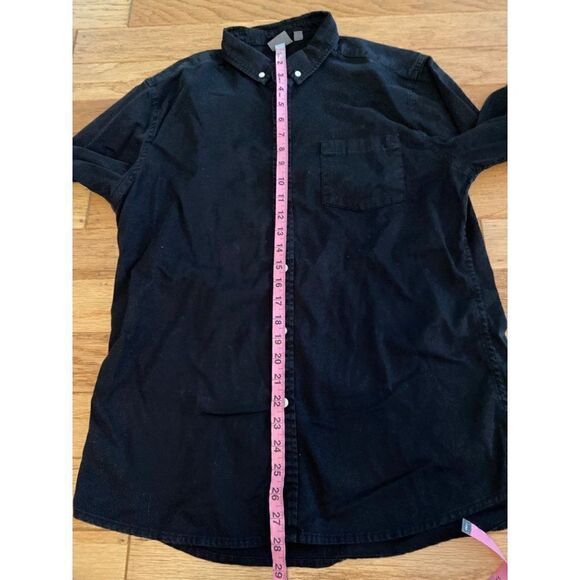 ASOS men's casual black cotton button down long sleeve collared shirt size large - Picture 5 of 8